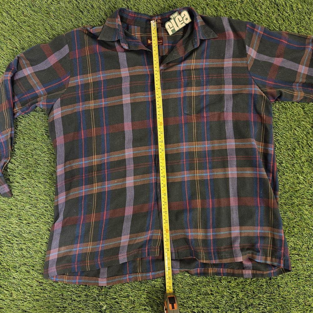 Men's Multicolor Plaid Button-Down Shirt Flannel Pendelton Style Vintage 70s 80s - Picture 10 of 11